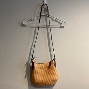 Vintage fossil woven crossbody bag